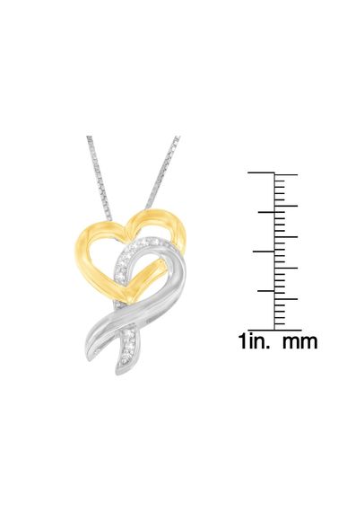 and 1/20 cttw Diamond Ribbon-Heart Necklace